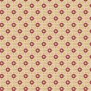Benartex Christmas At Home Tiny Daisy Red Natural Fabric