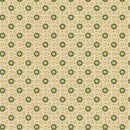 Benartex Christmas At Home Tiny Daisy Green Natural Fabric