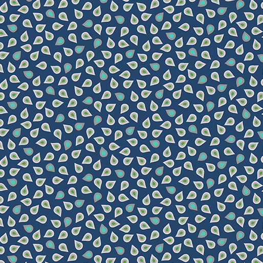 Benartex Nature Unfiltered Leaflets Navy Fabric