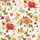 Wilmington Prints Blessed By Nature Medium Florals Cream Fabric