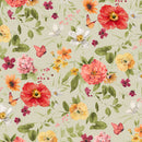 Wilmington Prints Blessed By Nature Medium Florals Green Fabric
