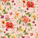 Wilmington Prints Blessed By Nature Medium Florals Peach Fabric