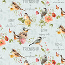 Wilmington Prints Blessed By Nature Birds Allover Blue Fabric