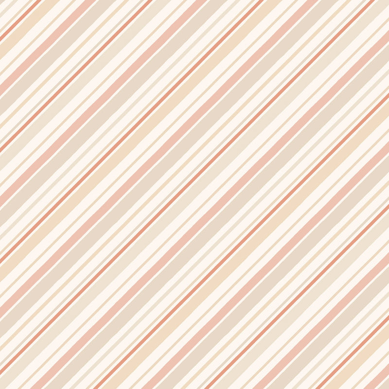Wilmington Prints Blessed By Nature Leaf Diagonal Stripe Peach Cream Fabric
