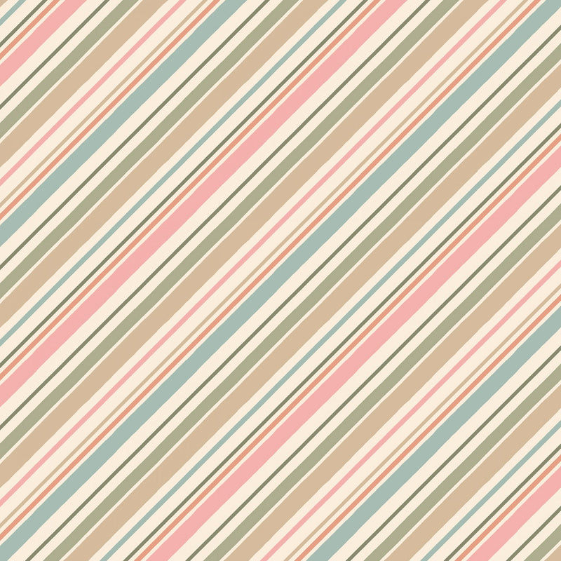 Wilmington Prints Blessed By Nature Leaf Diagonal Stripe Multi Fabric