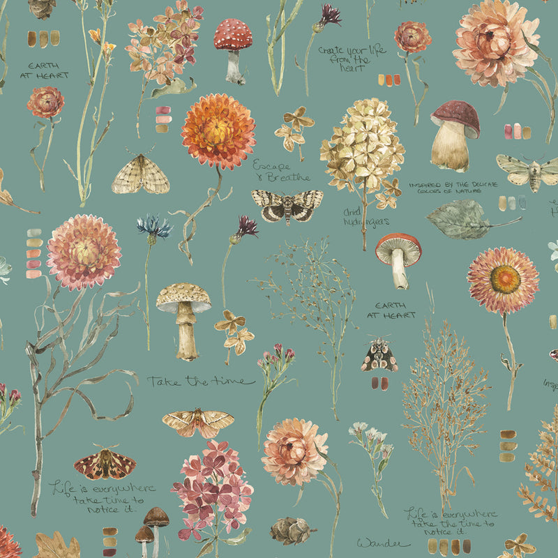 Wilmington Prints Season's Study Large Allover Teal Fabric