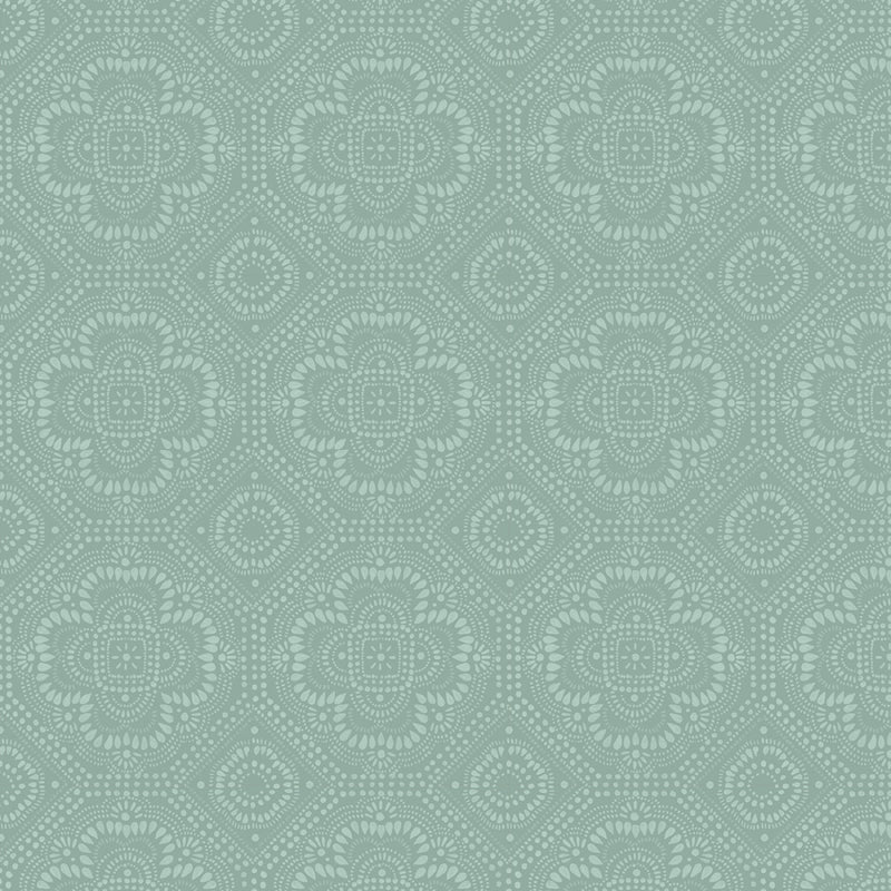 Wilmington Prints Season's Study Grid Tonal Teal Fabric