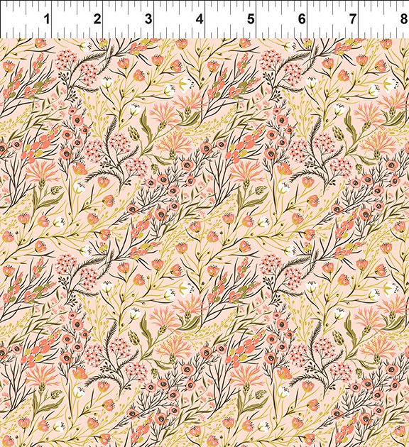 In The Beginning Fabrics Whimsy Twigs Peach Fabric