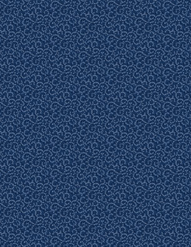 Wilmington Prints Crescent Swirl Navy Blue Fabric