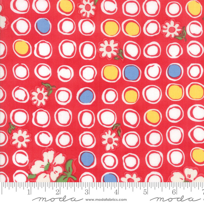 Moda Feed Sacks Red Rover Circles Fabric ONLINE PURCHASE ONLY