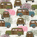 3 Wishes Touch Of Spring Wagoneer White fabric ONLINE PURCHASE ONLY