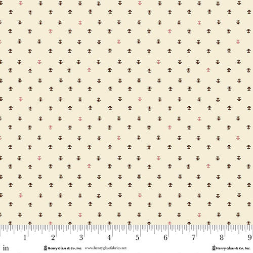 Henry Glass Buttercream And Brickle Bits Fancy Fleur De Lis Cream Fabric