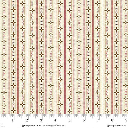 Henry Glass Buttercream And Brickle Bits Cottage Ticking Stripe Cream Fabric