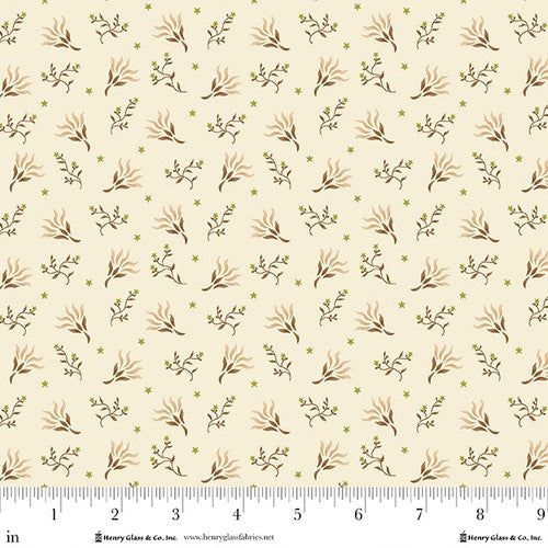 Henry Glass Buttercream And Brickle Bits Stars And Sprigs Cream Fabric