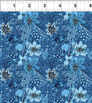 In The Beginning Fabrics Whimsy Floral Blue Fabric