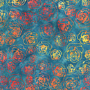 Windham Fabrics Fawn Mini Roses Blue Batik Fabric