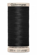 Gutermann Hand Quilting 200M/220YD Cotton Thread 5201 Black