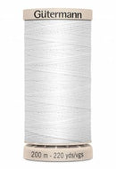 Gutermann Hand Quilting 200M/220YD Cotton Thread 5709 White