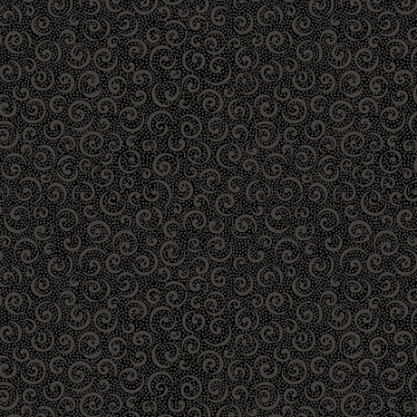 QT Fabrics Quilting Illusions Curly Cue Black Fabric