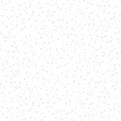 QT Fabrics Quilting Illusions Leaf Vine White On White Fabric