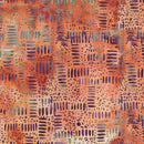 Island Batik Salsa Circle Squares Pink Red Batik Fabric