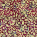 Island Batik Salsa Striped Circles Red Blue Dusty Batik Fabric