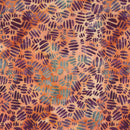 Island Batik Salsa Striped Circles Brick Red Cream Batik Fabric