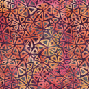 Island Batik Salsa Petal Flower Red Blue Dusty Batik Fabric