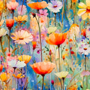 3 Wishes Hummingbird Bouquet Poppy Field Fabric