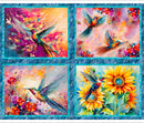 3 Wishes Hummingbird Bouquet Panel
