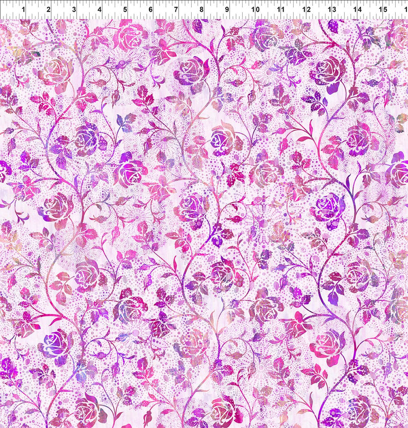 In The Beginning Fabrics Halcyon II Roses Pink Fabric