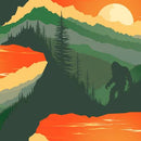 3 Wishes Legendary Loner Mysterious Mountain Bigfoot Green Fabric