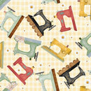 3 Wishes Shop Hopping Sewing Machine Toss Yellow Fabric