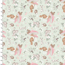 3 Wishes Sweet Woodland Cuddly Critter Garden Light Green Fabric