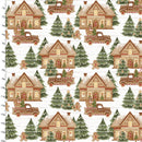 3 Wishes Very Merry Gingerbread Jolly Gingerbread Forest White Fabric
