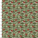 3 Wishes Very Merry Gingerbread Sweet Pine And Bows Green Fabric