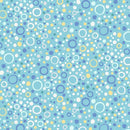 QT Little Squirt Bubbles Turquoise Flannel Fabric
