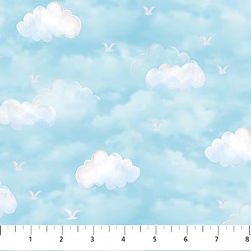 Northcott Out to Sea Clouds Light Blue Fabric