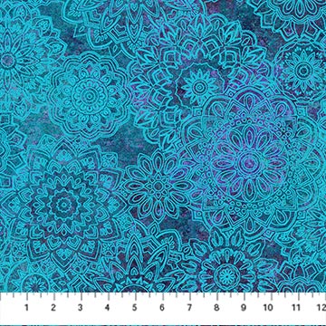 Northcott Stonehenge Marrakech Tonal Mandala Navy Fabric