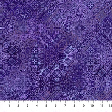 Northcott Stonehenge Marrakech Foulards Purple Fabric