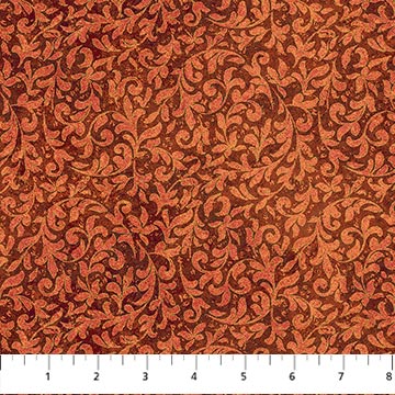 Northcott Stonehenge Marrakech Scroll Rust Fabric