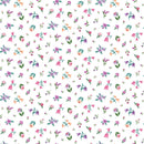 Northcott Unicorn Dreams  Flower Toss White Fabric ONLINE PURCHASE ONLY