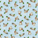 Wilmington Prints Lakefront Mallard Toss Sky Blue Fabric