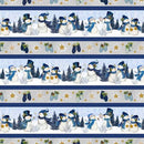 Wilmington Prints Let It Snow-Man! Repeating Stripe Fabric