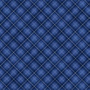 Wilmington Prints Let It Snow-Man! Plaid Dark Blue Fabric