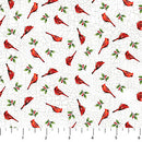 Northcott Winter Song Mini Birds White Multi Fabric
