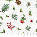Northcott Winter Song Cone Toss White Multi Fabric