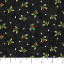 Northcott Winter Song Leaf Toss Black Multi Fabric