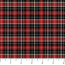 Northcott Winter Song Plaid Black Red Fabric