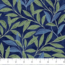 Northcott Pomegranate Leaves Navy Fabric